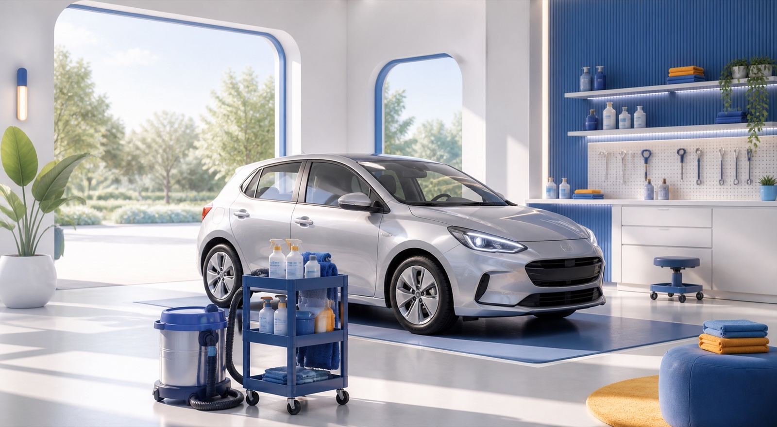 Illustrated automotive service studio